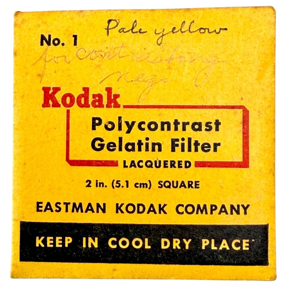 Kodak Polycontrast Gelatin Filter 51 mm / 2” #1 Lacquer NOS Sealed writing on pk